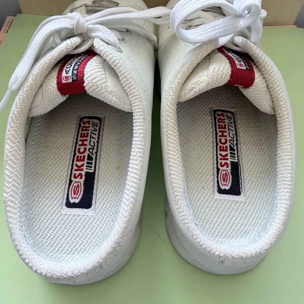 Vintage Skechers White Lace-Up Mules - Picture 6 of 14